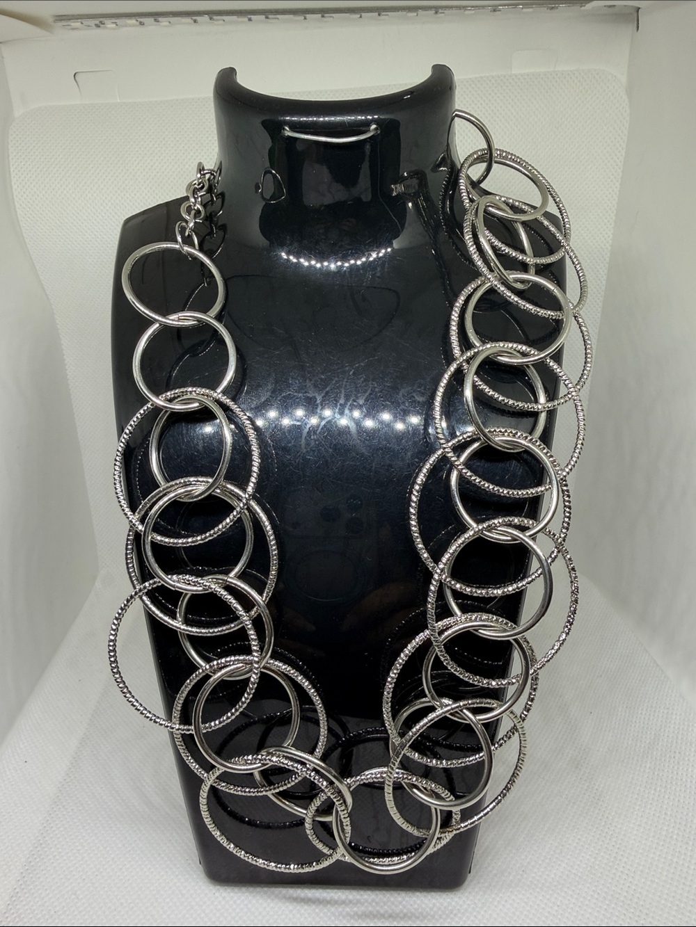 Silver Multi-Ring Statement Necklace - Women Jewelry